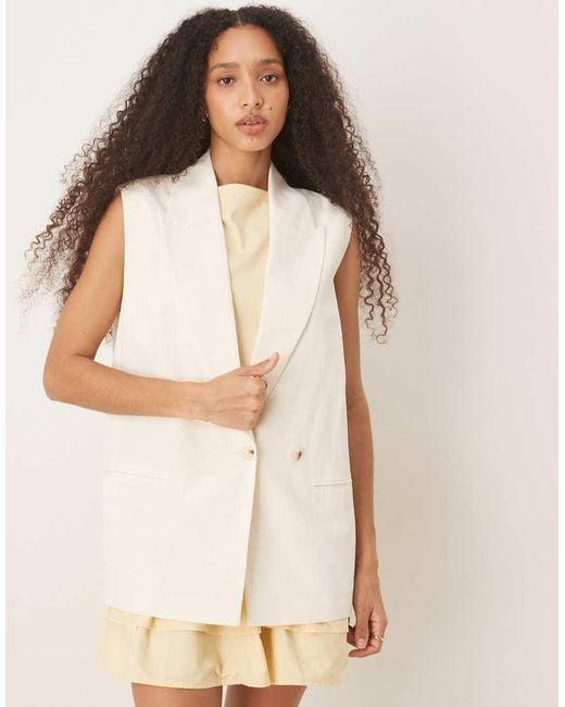 ASOS Natural Sleeveless Multiway Blazer