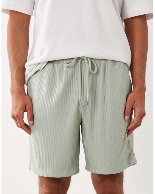 ASOS Natural Oversized Ribbed Short for men