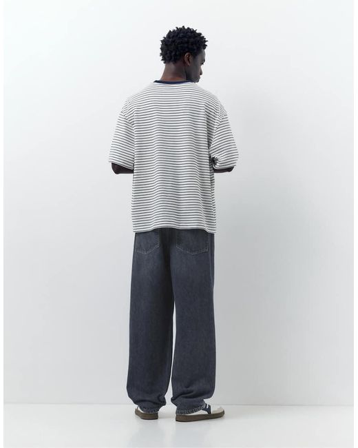 Pull&Bear Gray baggy Jeans for men