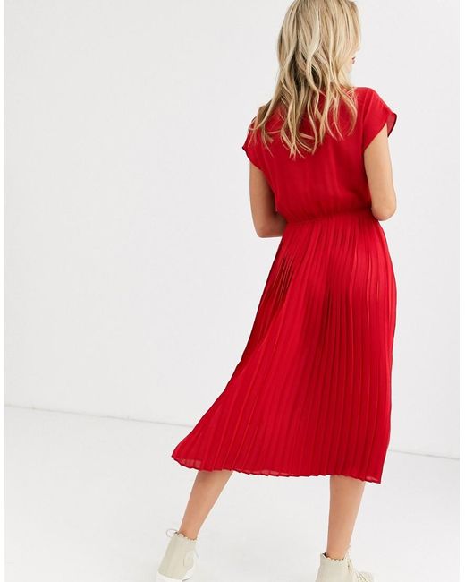new look pleated midi dress