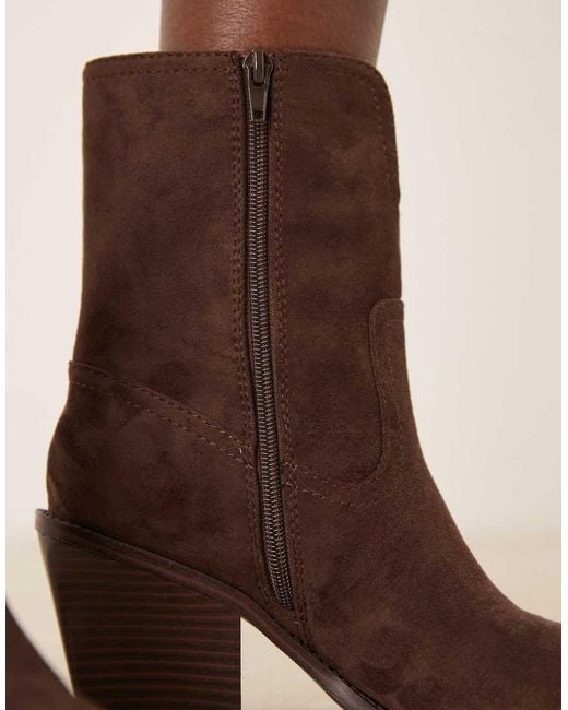 ASOS Brown Remone Heeled Western Boots