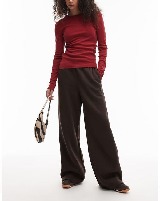 Adidas Originals Red Essential Wide Leg Joggers