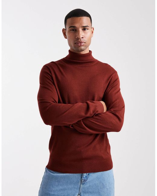 Threadbare – rollkragenpullover in Red für Herren