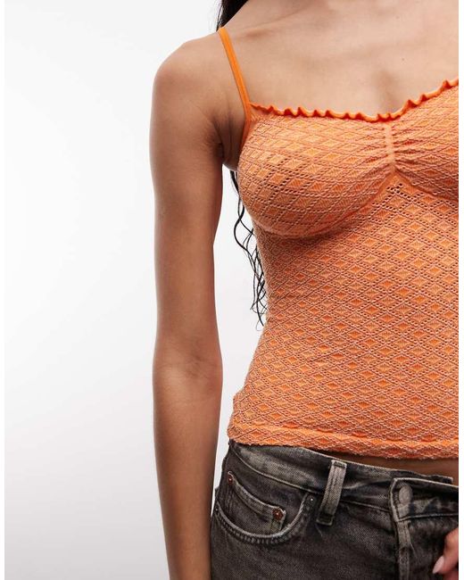 ASOS Orange Seamless Jacquard Cami Top