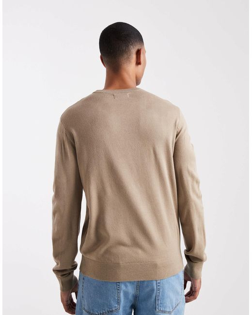 Threadbare Natural Crew Neck Sweater for men