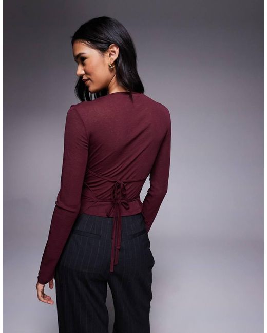 ASOS Purple Gauzy Sheer Double Layer Top