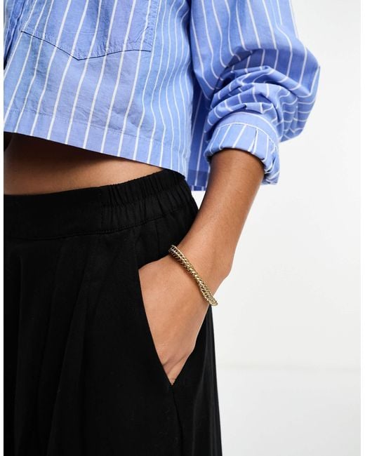 ASOS White Asos Design Petite Clean Front Wide Leg Trouser