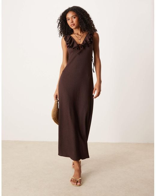 knee length dresses for ladies Asos Design Halter Velvet Midi Dress With Wrap Waist Detail In Navy main image 1