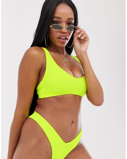 neon yellow swim top