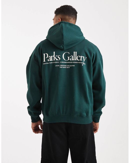 Only Sons Men's Green Printed Hoodie