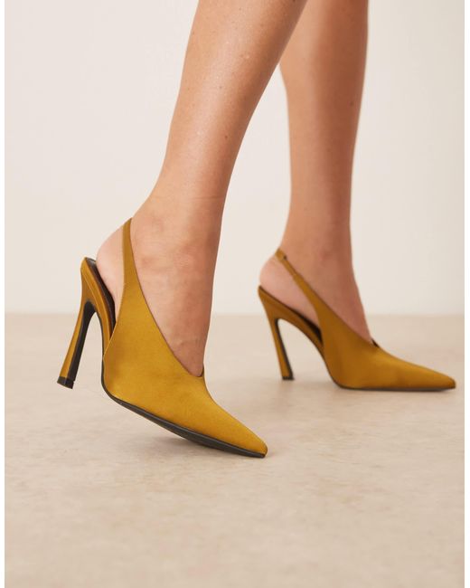 ASOS Yellow Paloma Slingback High Heeled Shoes