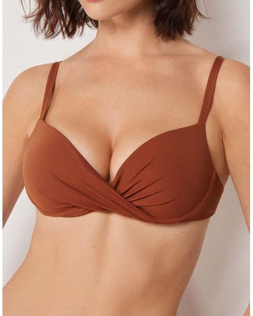 Calzedonia Brown Super Push-Up Bikini Top Premium Fit