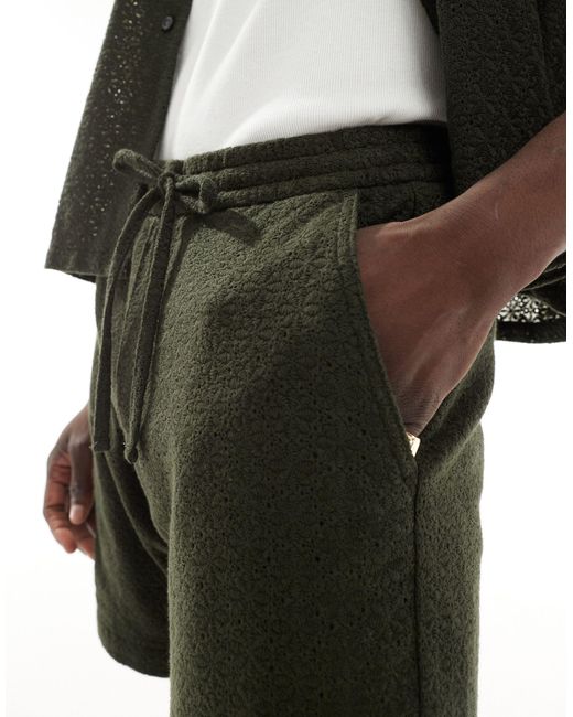 Abercrombie & Fitch – relaxed fit pull-on-shorts in Green für Herren