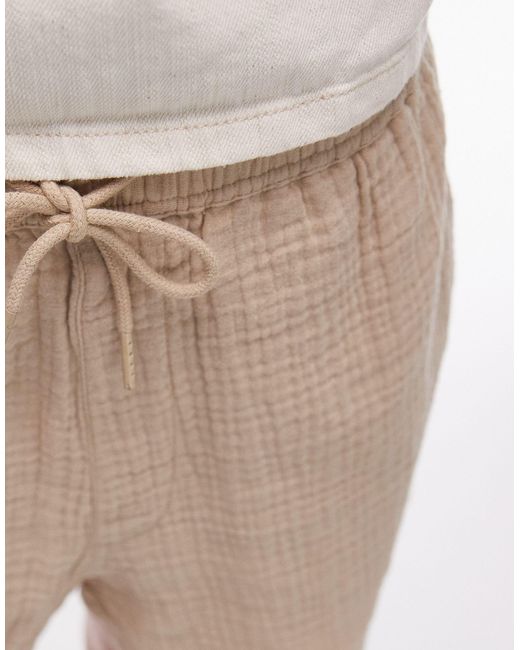 TOPSHOP Natural – mini-shorts aus grob gewebter baumwolle