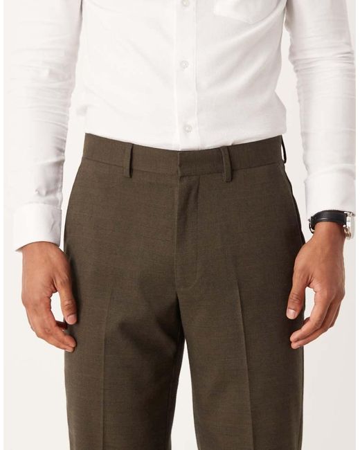 ASOS Brown Straight Suit Pants for men