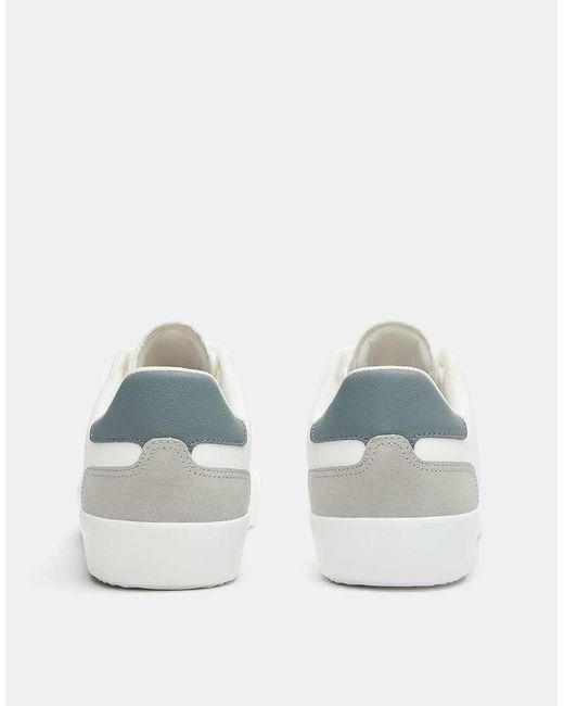 Pull&Bear White Basic Trainers With Detail for men