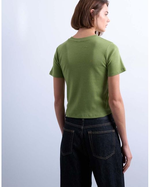 TOPSHOP Green Shrunken Everyday Tee