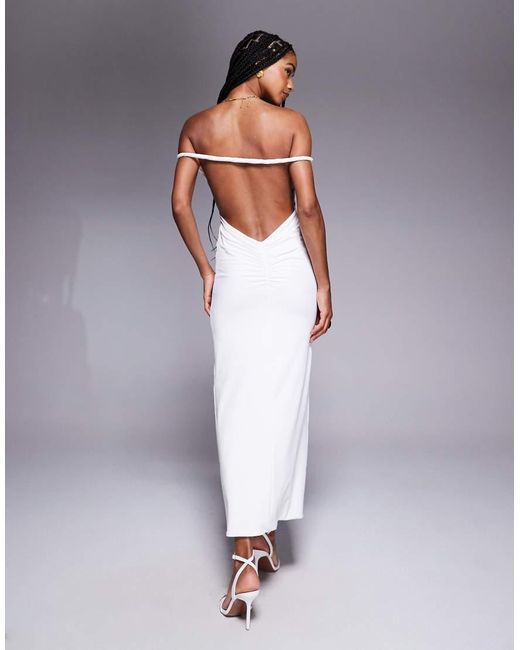 Missy Empire Purple Missy Empire Slinky Twist Detail Open Back Maxi Dress
