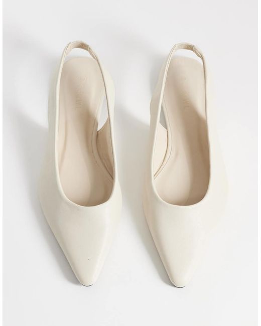 SEQWL White Scar Slingback Pointed Toe Ballet Flats