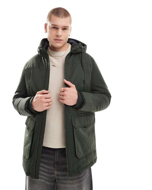 Jack & Jones Gray Utility Parka for men