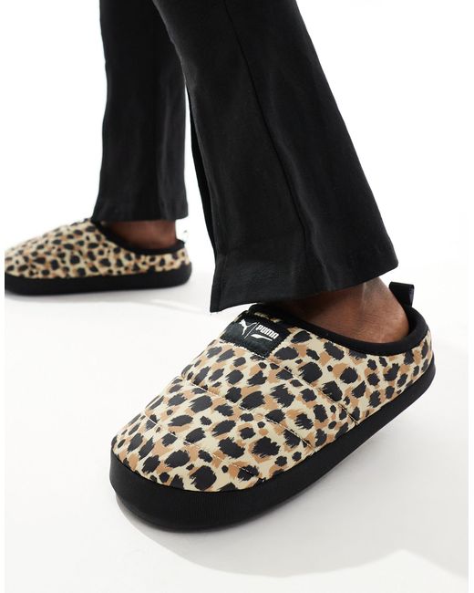 Scuff - pantofole con stampa leopardata di PUMA in Black
