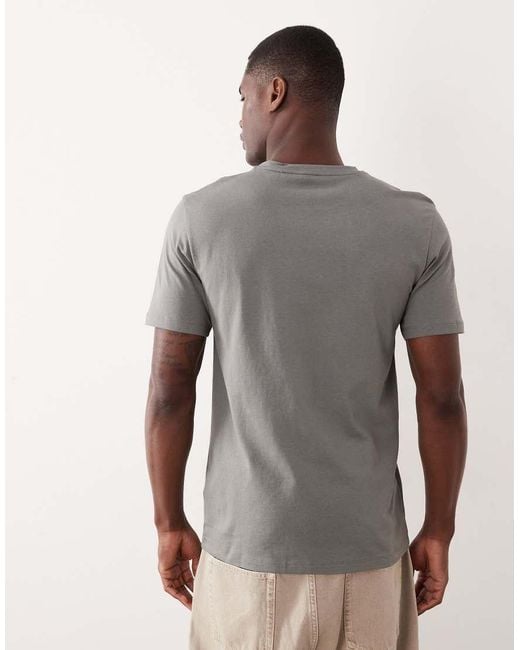 Boss Gray Hugo Boss Cotton Jersey With Patch Logo T-shirt for men