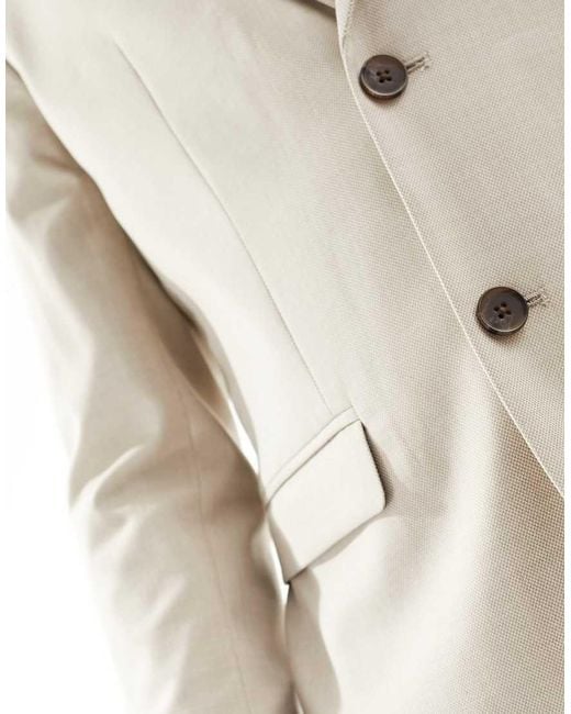 Chaqueta De Traje Beis De Corte Slim De -Beis Neutro SELECTED de hombre de color Natural