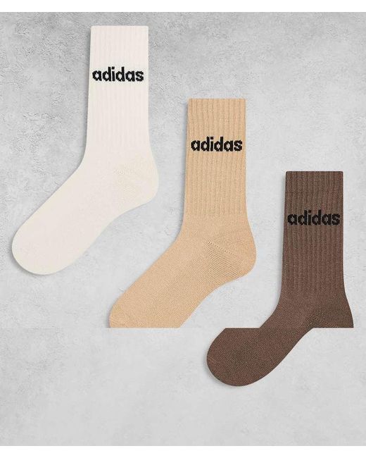 Adidas Originals White Adidas Training 3 Pack Crew Socks