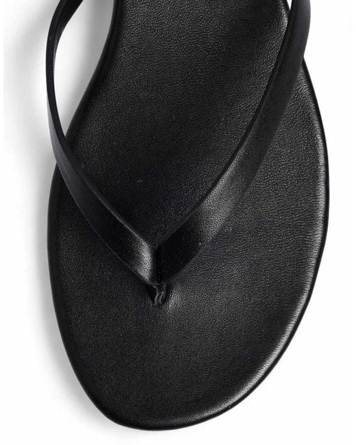 NA-KD White Leather Flip Flops