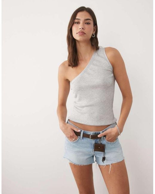 Mango White One Shoulder Top