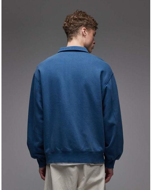 Carhartt Blue Detroit Half Zip Sweatshirt for men