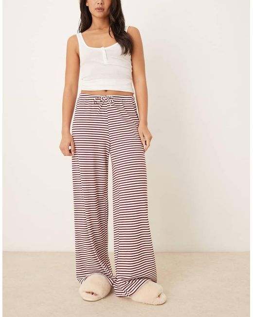 Gina Tricot Pink Supersoft Jersey Wide Leg Trousers With Drawstring Waist