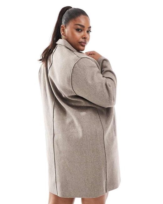 ONLY Natural Longline Notch-Collar Coat