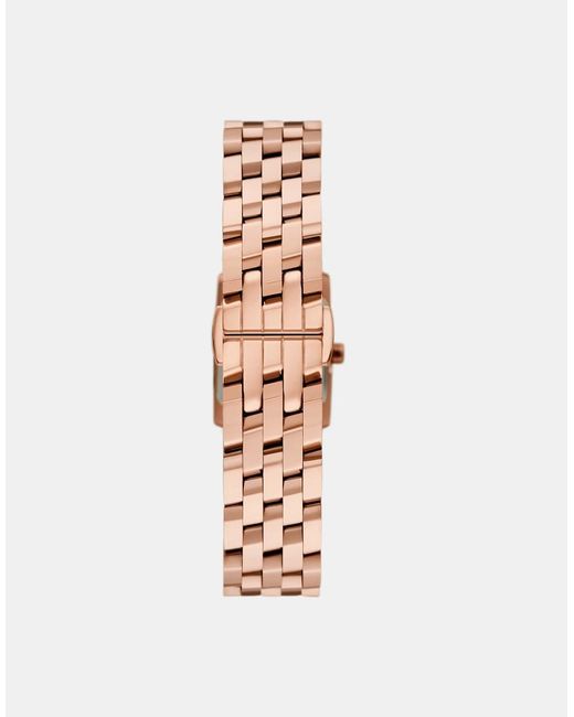 Michael Kors White 3 Hand Georgie, Rose Stainless Steel