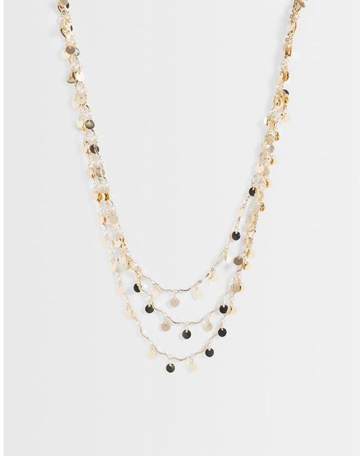 Reclaimed Vintage White Festival Disc Chain Layered Long Necklace