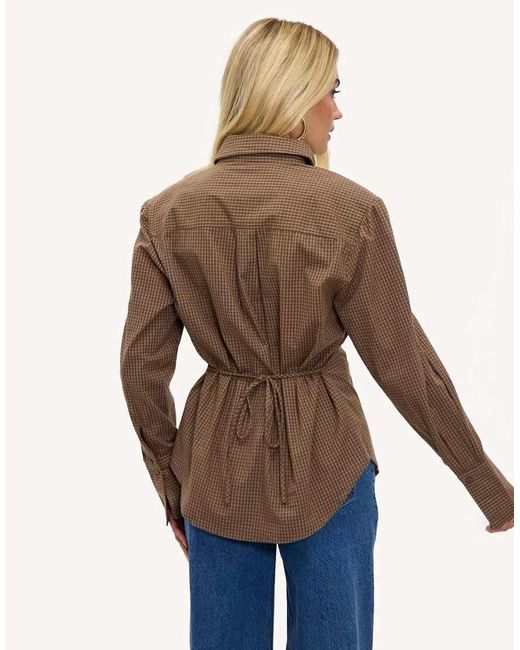 Loavies Brown Campfire Currents Button Blouse