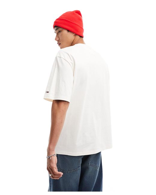 Camiseta blanca con estampado Tommy Hilfiger de hombre de color White