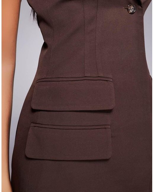 Kaiia Purple Exclusive Longline Tailored Collared Pocket Detail Sleeveless Waistcoat Top