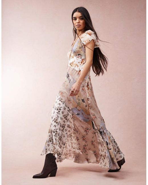AllSaints Pink – lala – maxikleid mit blümchenmusterprint