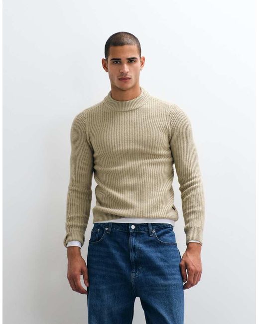 Blend Blue Chunky Knit Jumper for men