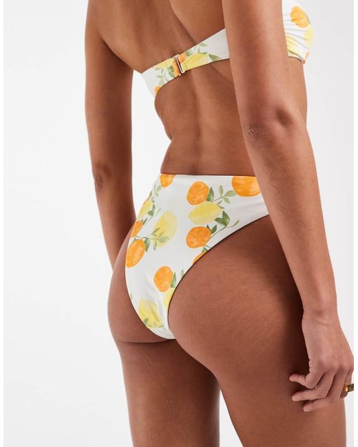 Vero Moda Brown Ruched Side Brazilian Bikini Briefs