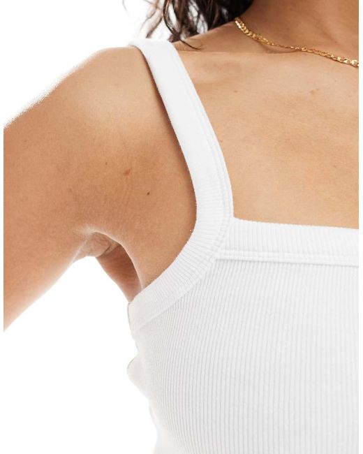 JJXX Geribbelde Top Met Bandjes in het White