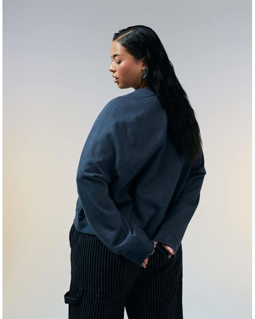 ASOS Blue Asos Design Curve Oversized Sweat With Raglan Detail