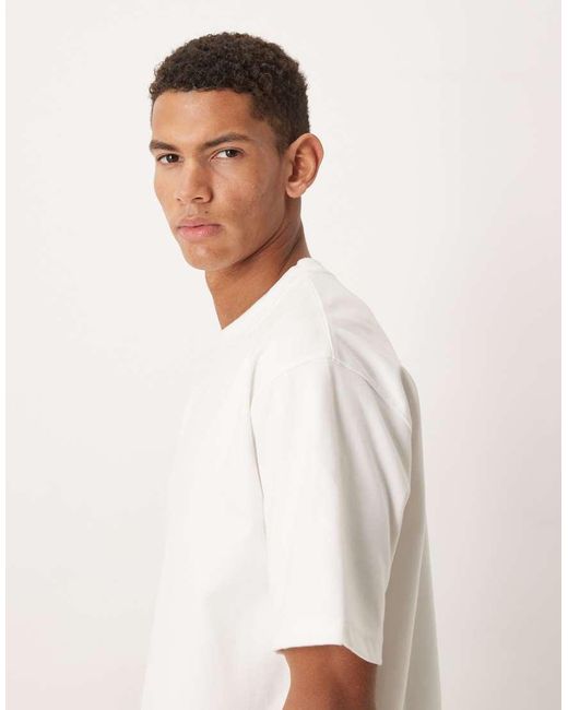 ASOS White Premium Interlock Relaxed T-shirt for men