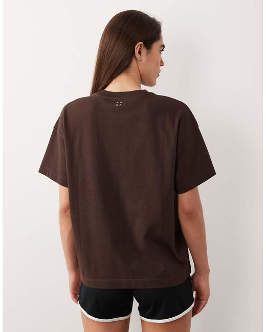 4505 Brown Icon Heavyweight Cotton Oversized T-shirt With Quick Dry Finish