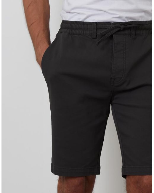 Threadbare Black Elasticated Waist Stretch Chino Shorts for men