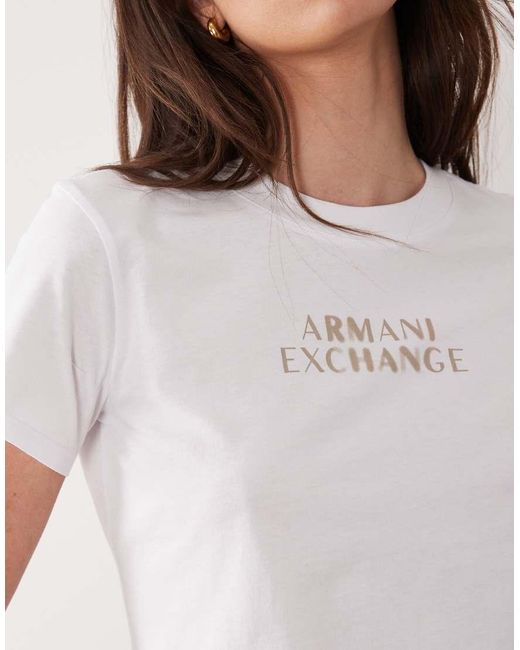 ARMANI EXCHANGE White Central Logo T-shirt