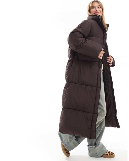 ASOS Brown Longline Padded Jacket