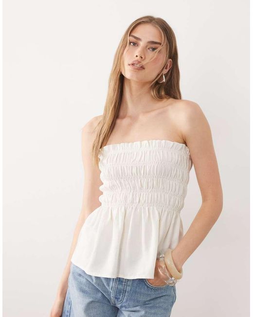 ASOS Gesmokte Top in het White