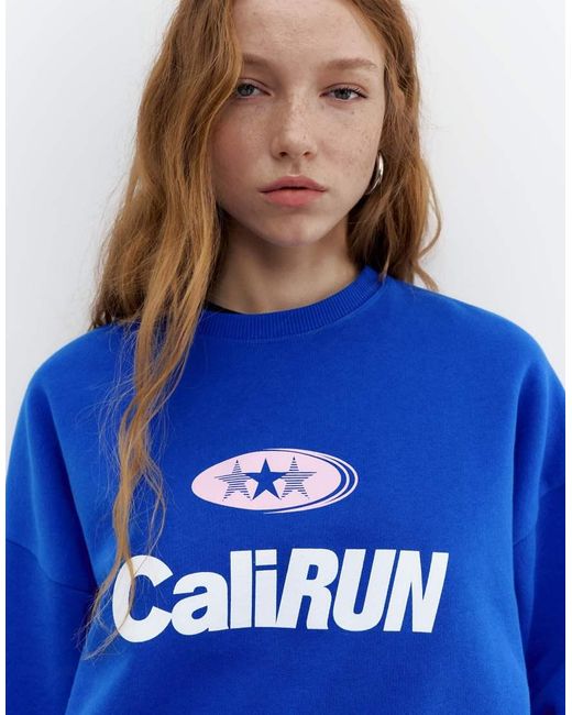 Pull&Bear Blue Star Sweatshirt
